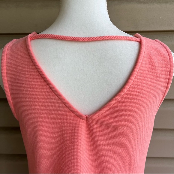 •Crown & Ivy• Ribbed Scalloped Hem Sleeveless Dress in Peach - Size XS - Picture 7 of 9
